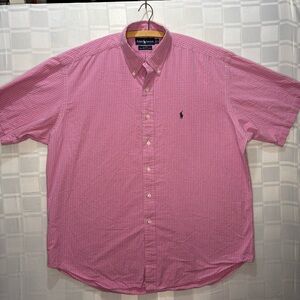Ralph Lauren Pink Button-Down Short Sleeve Shirt